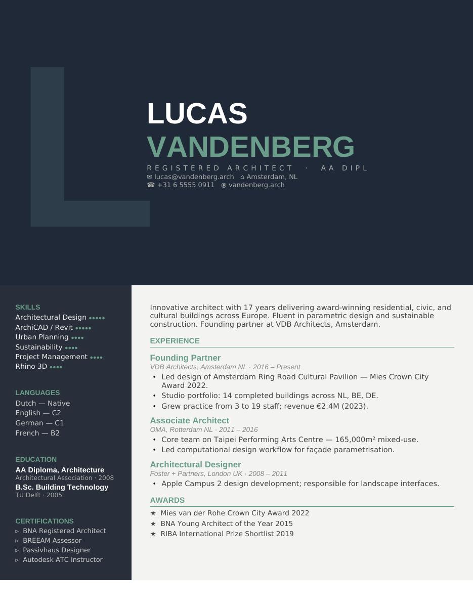 Monogram CV template preview
