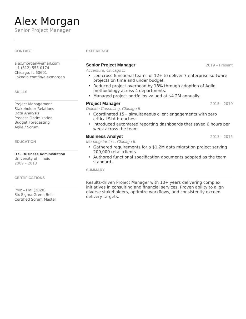 Resume Minimal CV template preview