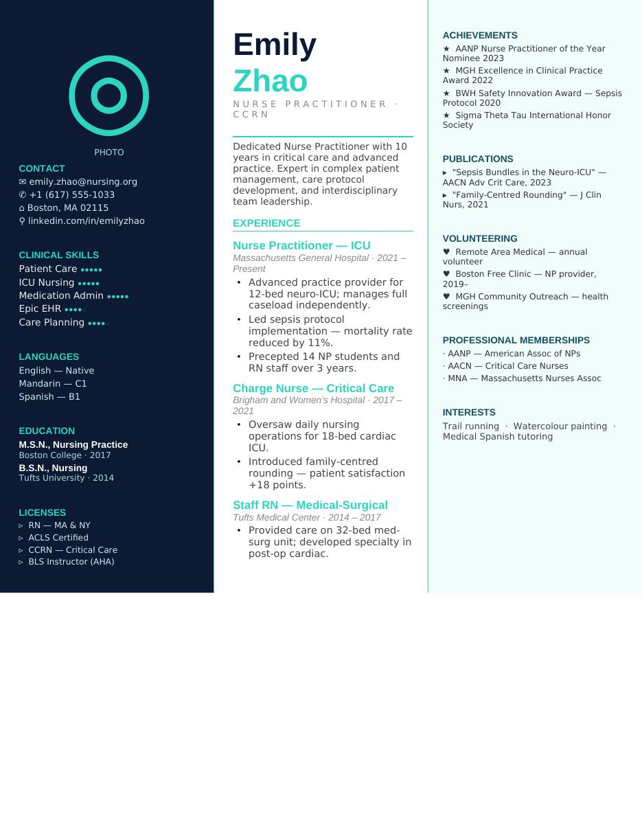 Three Panels CV template preview